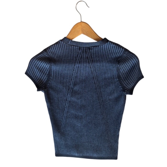 Rag & Bone Metallic Ribbed Knit Top (Size S) - Picture 2 of 4